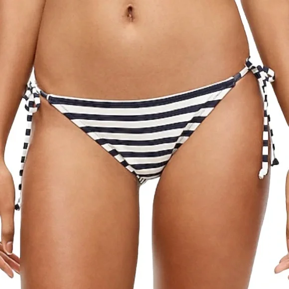 J. Crew Bikini Bottom XL String Stripe Navy Ivory - Picture 2 of 8